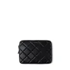 La Jasmyn - Pochette d’ordinateur matelassée en cuir vegan noire (16 pouces)