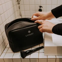 La Zoe - Trousse en cuir vegan noire