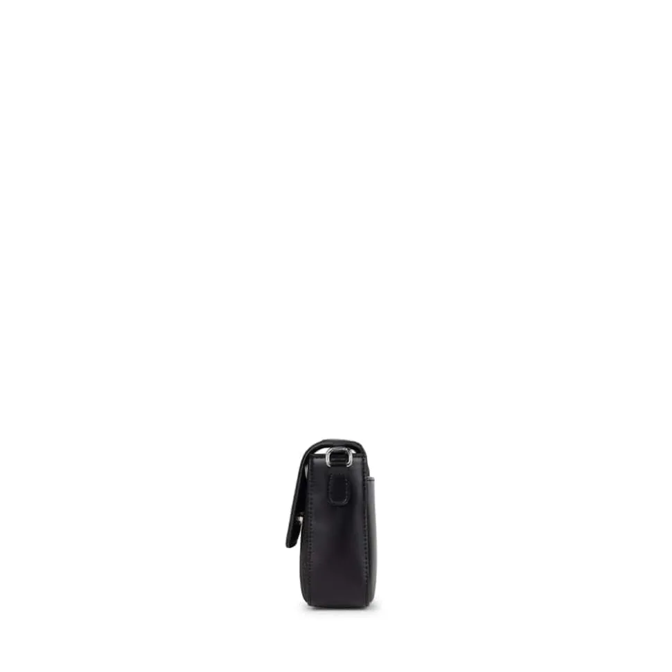 Le Aimee - Sac à main 2-en-1 en cuir vegan noir brillant