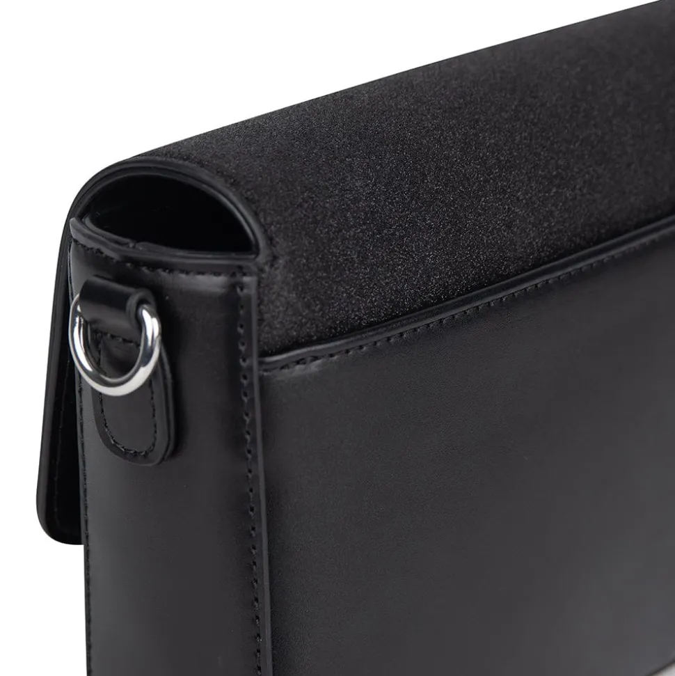 Le Aimee - Sac à main 2-en-1 en cuir vegan noir brillant
