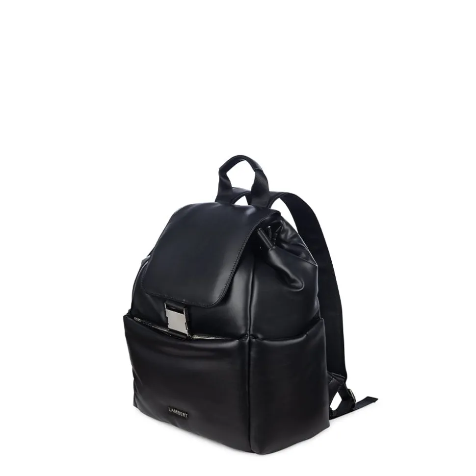 Le Averi - Sac à dos en cuir vegan recyclé puffy noir