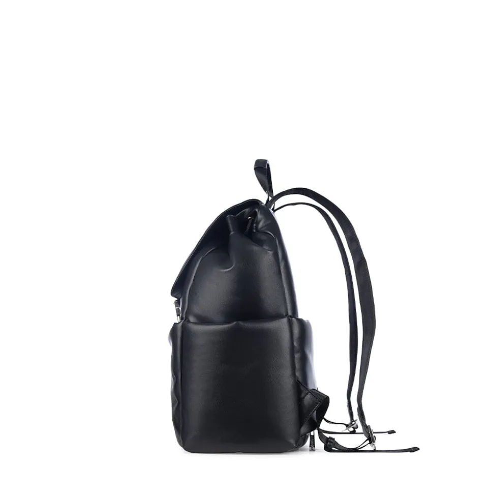 Le Averi - Sac à dos en cuir vegan recyclé puffy noir
