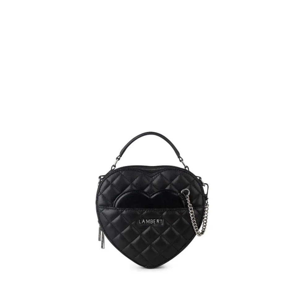 Le Cailli - Sac à main coeur 2-en-1 en cuir vegan noir