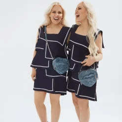 Le Cailli - Sac à main coeur 2-en-1 en cuir vegan denim