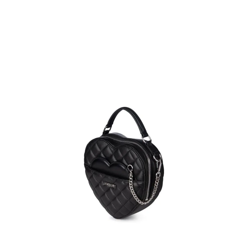 Le Cailli - Sac à main coeur 2-en-1 en cuir vegan noir
