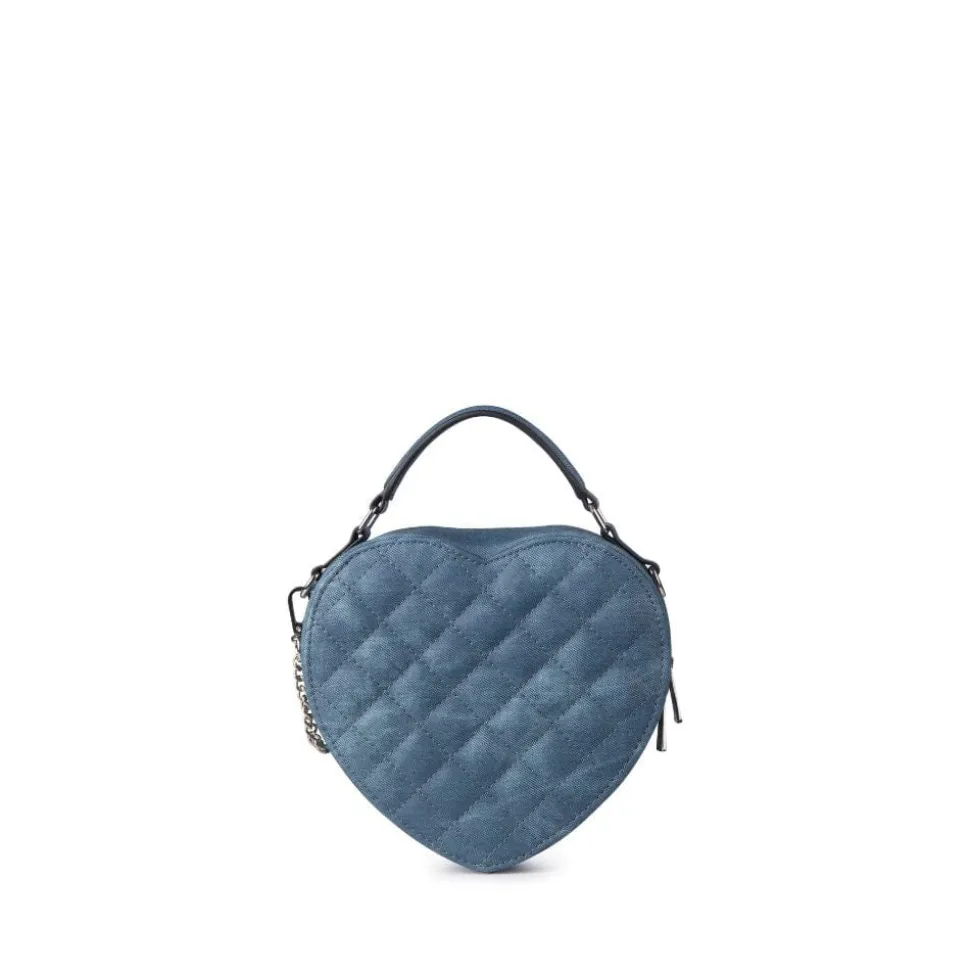 Le Cailli - Sac à main coeur 2-en-1 en cuir vegan denim
