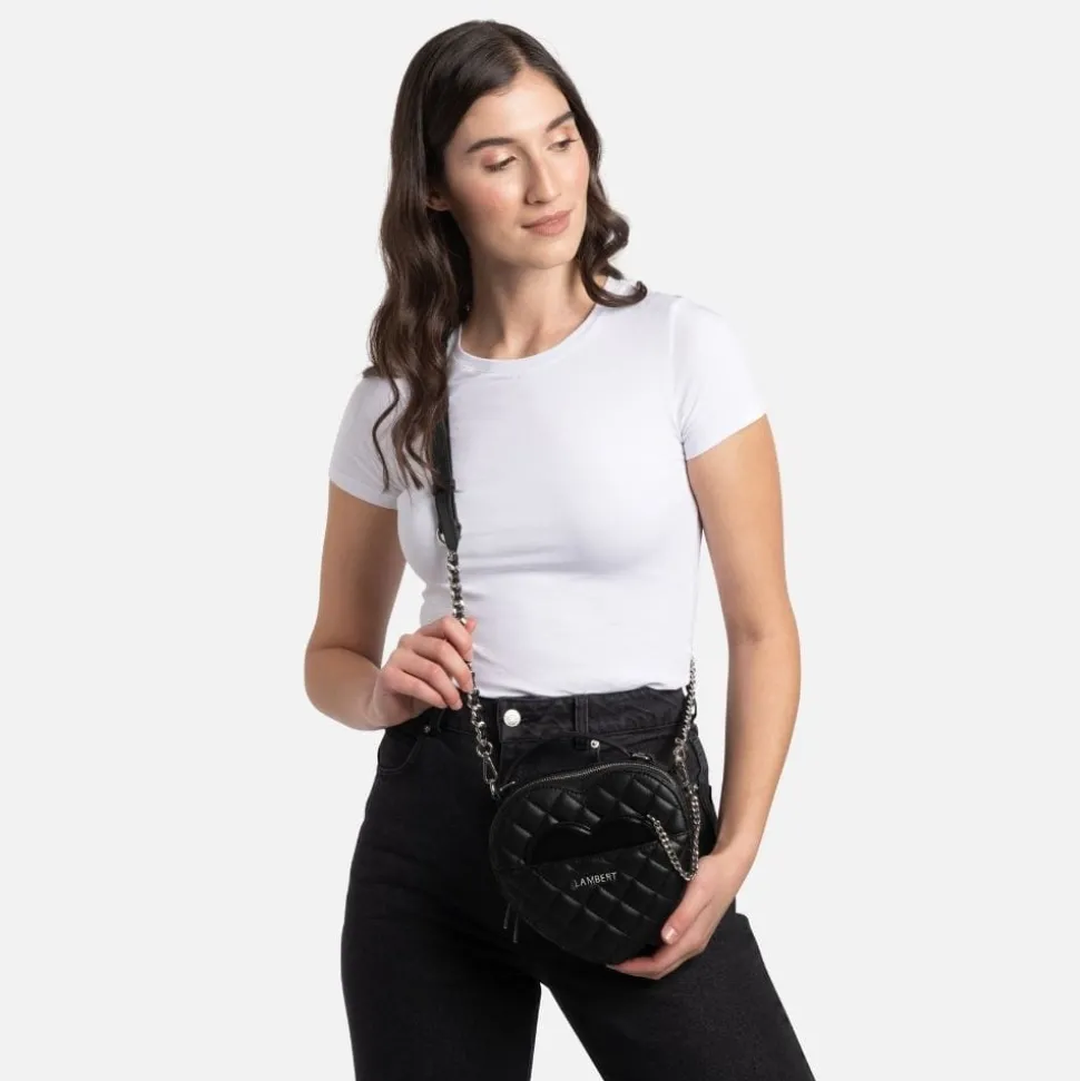 Le Cailli - Sac à main coeur 2-en-1 en cuir vegan noir