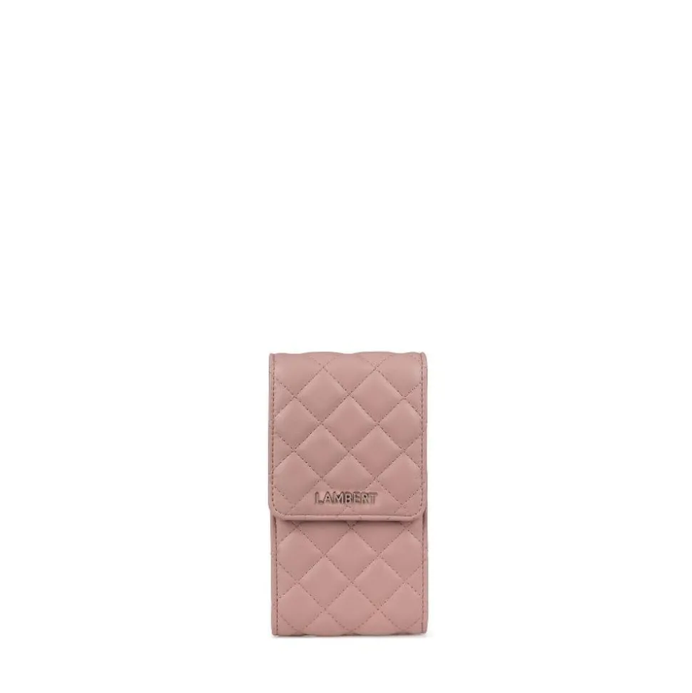 Le Delilah - Étui de téléphone à bandoulière en cuir vegan mystic pink