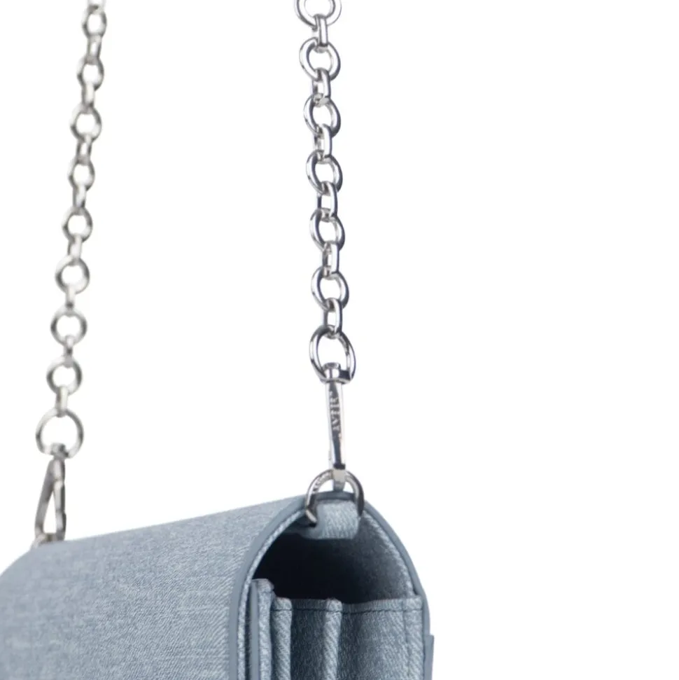 Le Felicia - Sac à main 2-en-1 en cuir vegan light denim