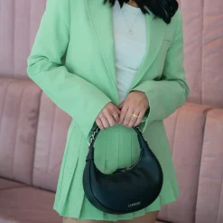 Le Hailey - Sac à main 2-en-1 en cuir vegan noir