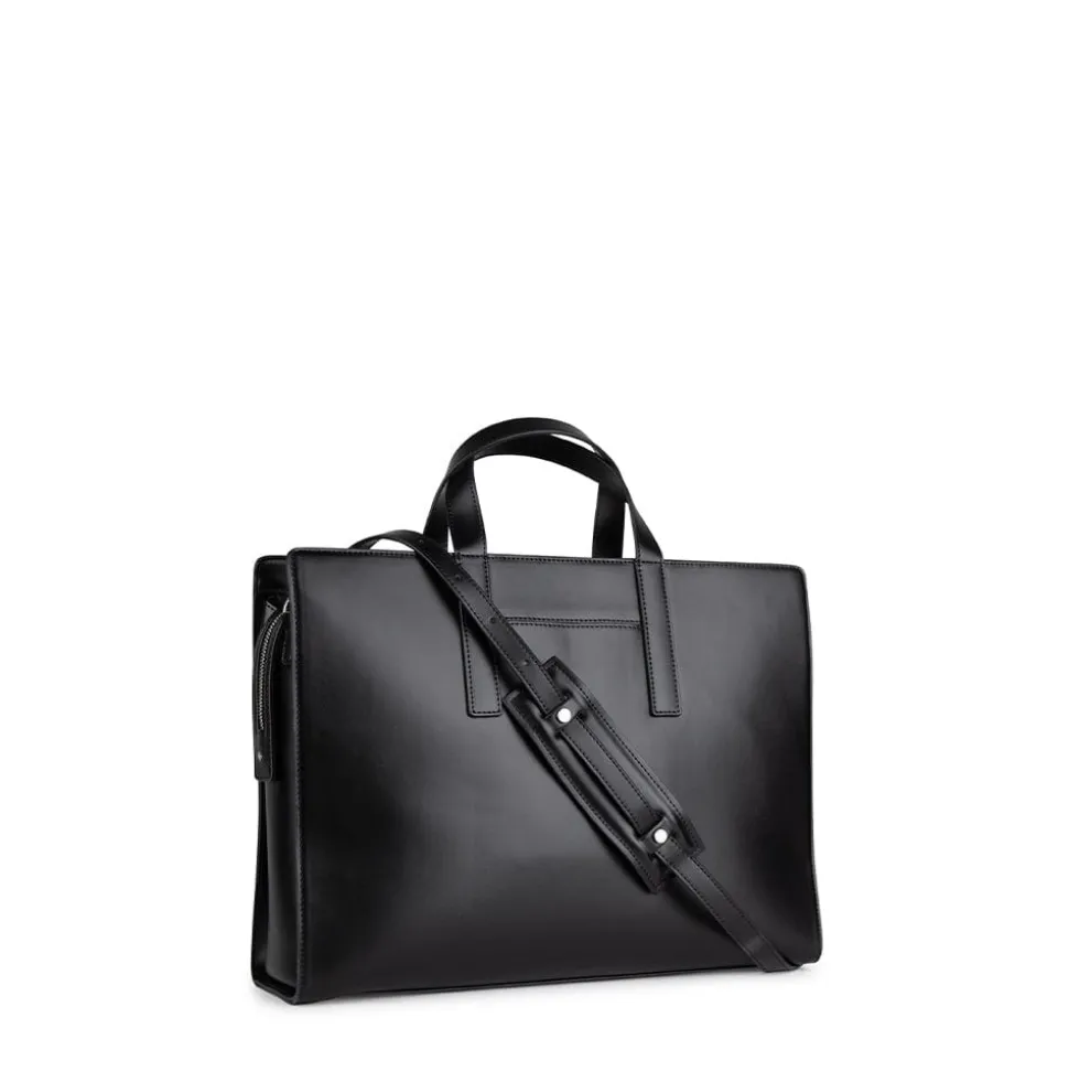 Le Helia - Malette 2-en-1 en cuir vegan recyclé noir