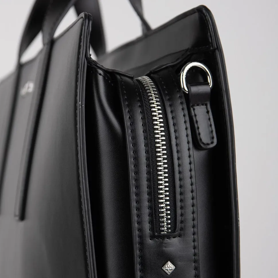 Le Helia - Malette 2-en-1 en cuir vegan recyclé noir