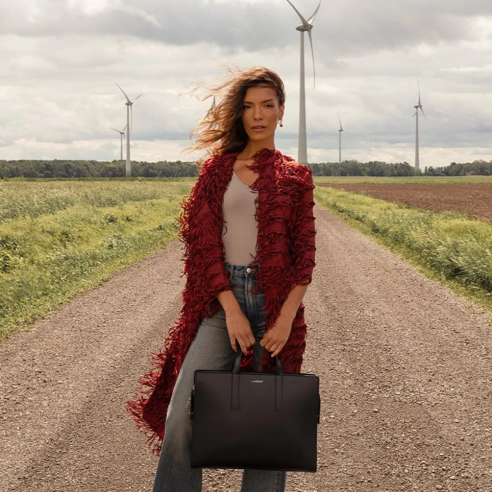 Le Helia - Malette 2-en-1 en cuir vegan recyclé noir