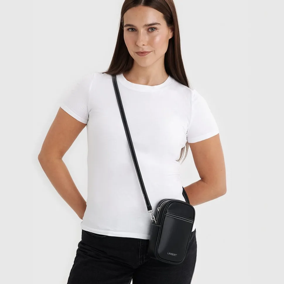 Le Izzy - Sac à bandoulière en cuir vegan noir