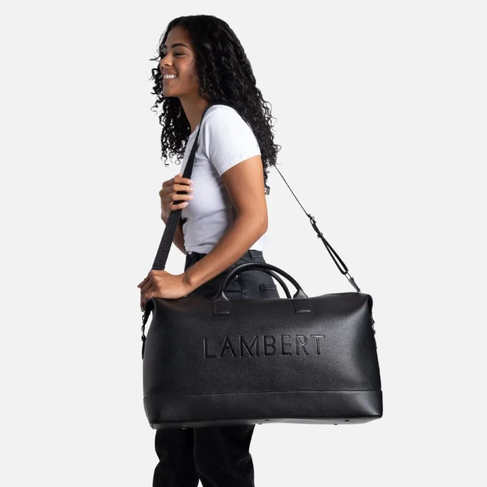 Le June - Sac de voyage fourre-tout en cuir vegan noir recyclé