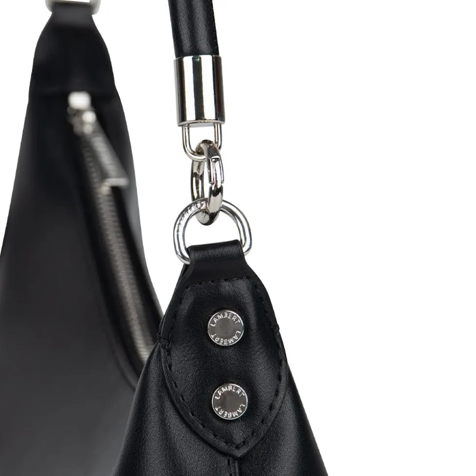 Le Kelsie - Sac à main asymétrique 2-en-1 en cuir vegan noir