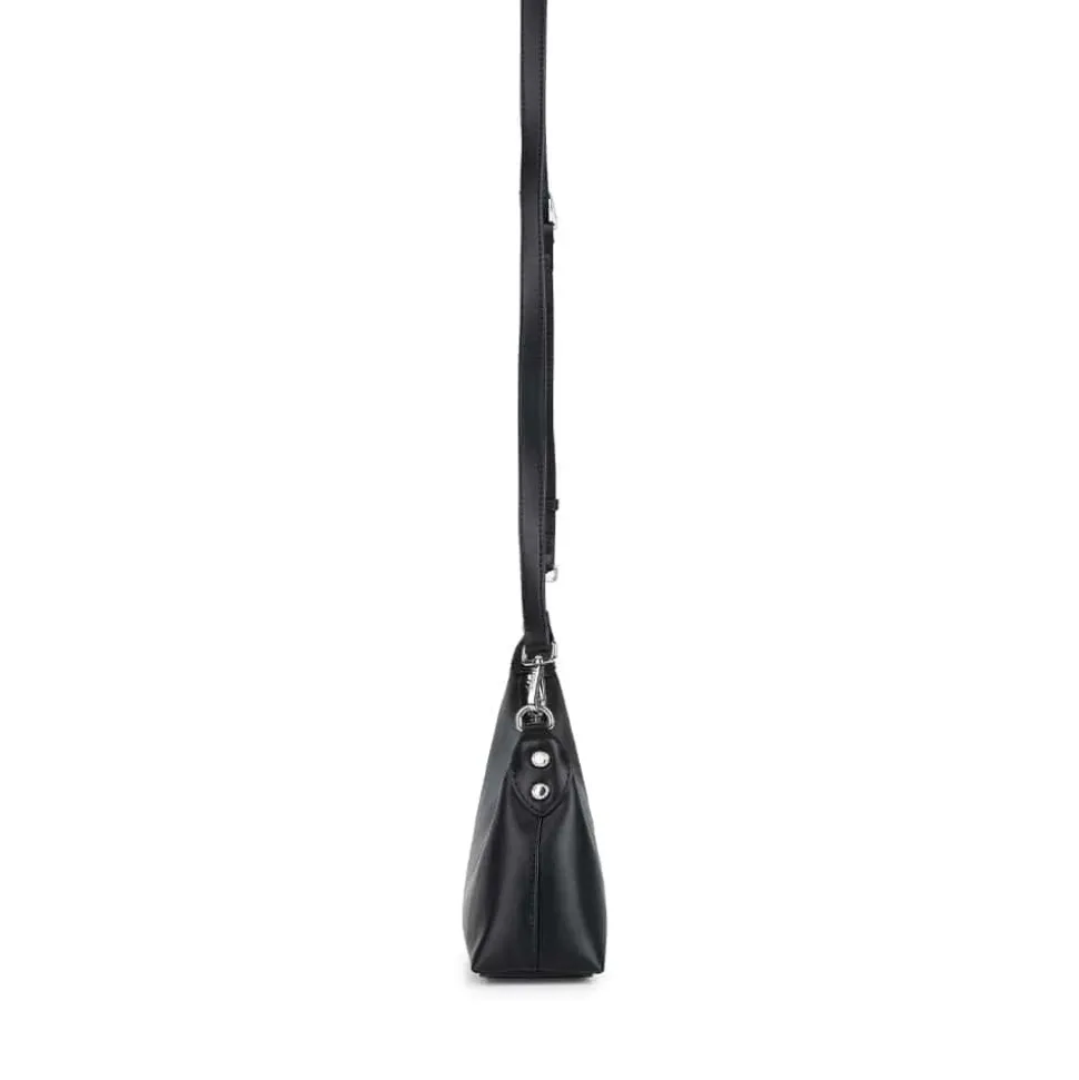 Le Kelsie - Sac à main asymétrique 2-en-1 en cuir vegan noir