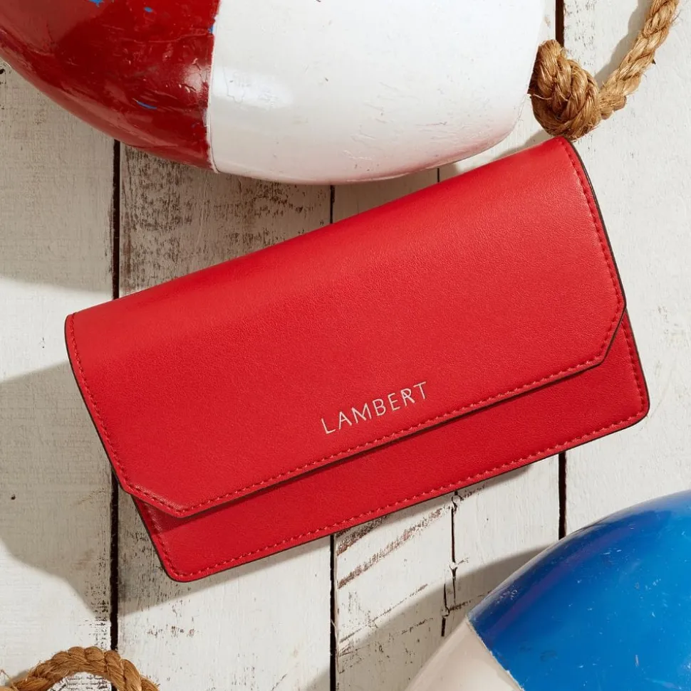 Le Layla - Portefeuille sur chaîne en cuir vegan cherry