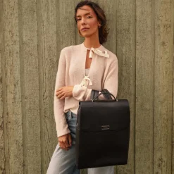 Le Lydia - Sac à dos en cuir vegan noir recyclé