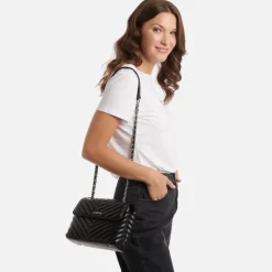 Le Madelyn - Sac à main 2-en-1 en cuir vegan noir