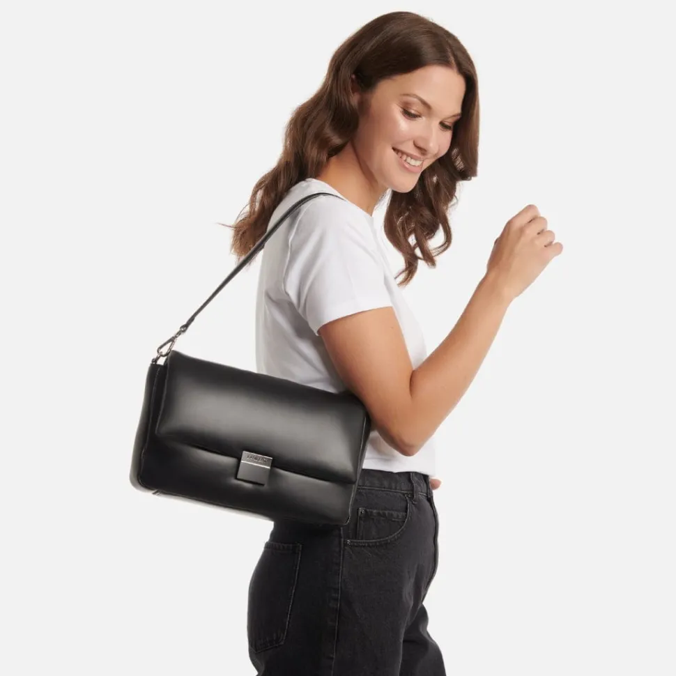 Le Mallow - Sac à main 2-en-1 en cuir vegan noir