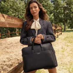 Le Malorie - Mallette 2-en-1 en cuir vegan noir recyclé