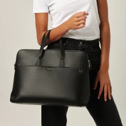 Le Malorie - Mallette 2-en-1 en cuir vegan noir recyclé