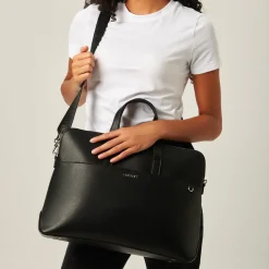 Le Malorie - Mallette 2-en-1 en cuir vegan noir recyclé