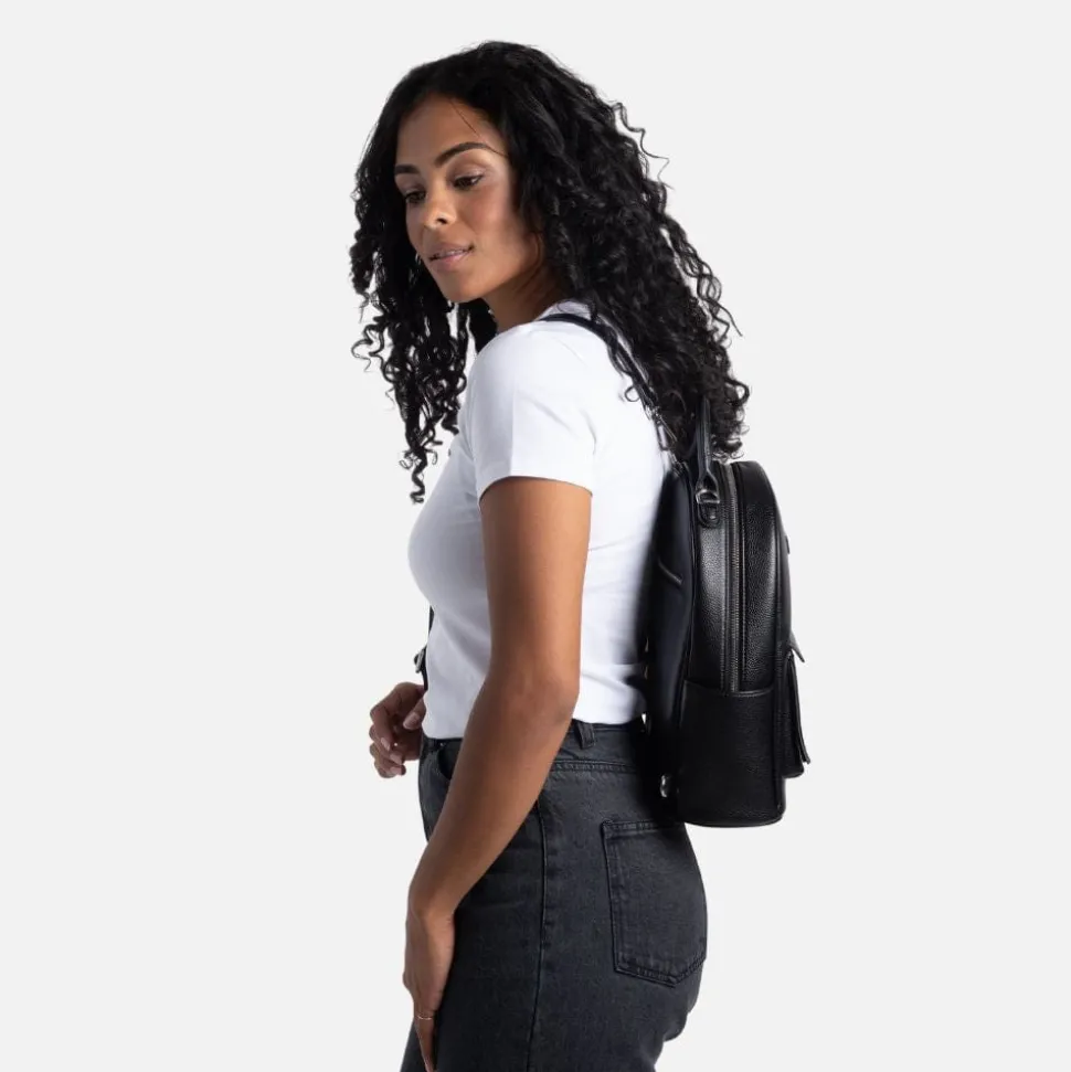 Le Maude - Sac à dos 3-en-1 en cuir vegan noir