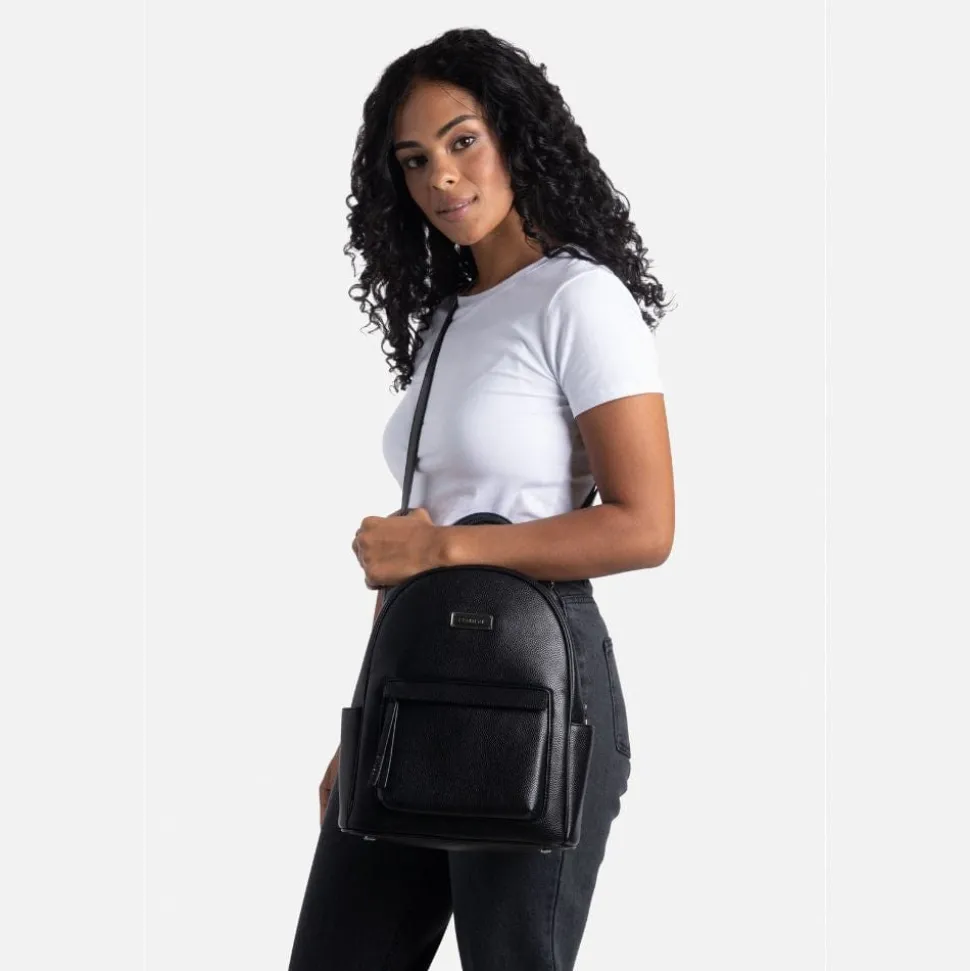 Le Maude - Sac à dos 3-en-1 en cuir vegan noir