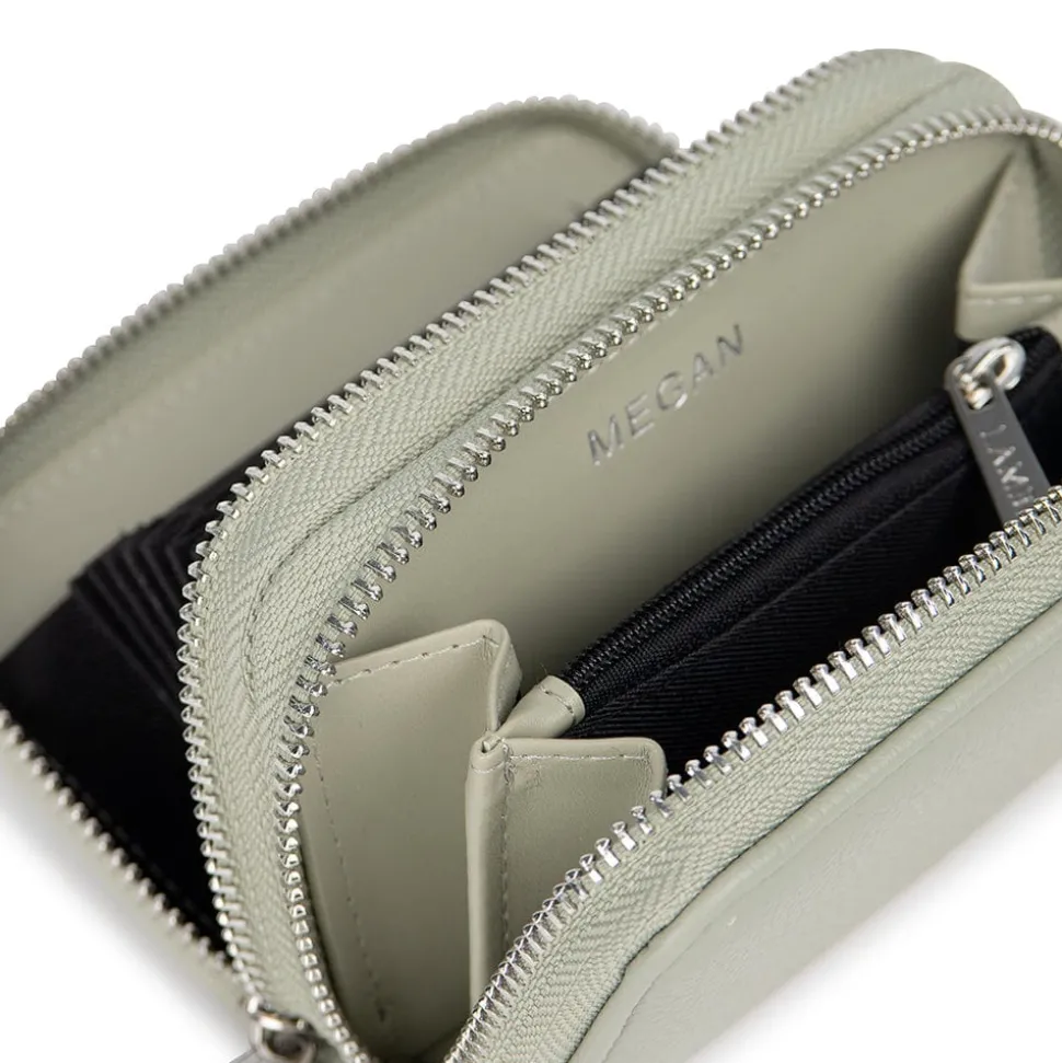 Le Megan - Portefeuille en cuir vegan sage