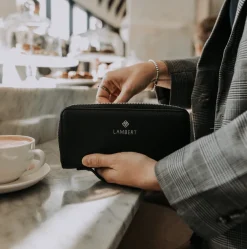 Le Meli - Portefeuille en cuir vegan noir