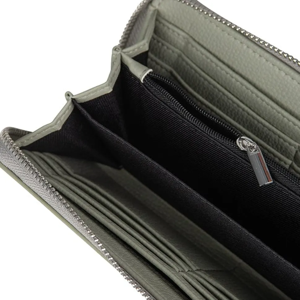 Le Meli - Portefeuille en cuir vegan sage