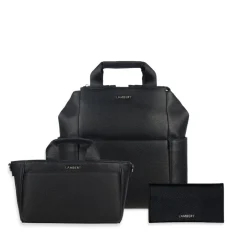 Le Nala - Sac à couches en cuir vegan noir recyclé