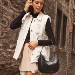 Le Rachel - Sac à main 2-en-1 en cuir vegan noir