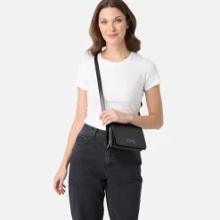 Le Rebecca - Sac bandoulière en cuir vegan noir recyclé