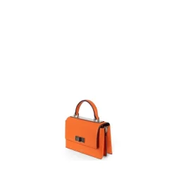 Le Simone - Sac à main en cuir vegan papaya