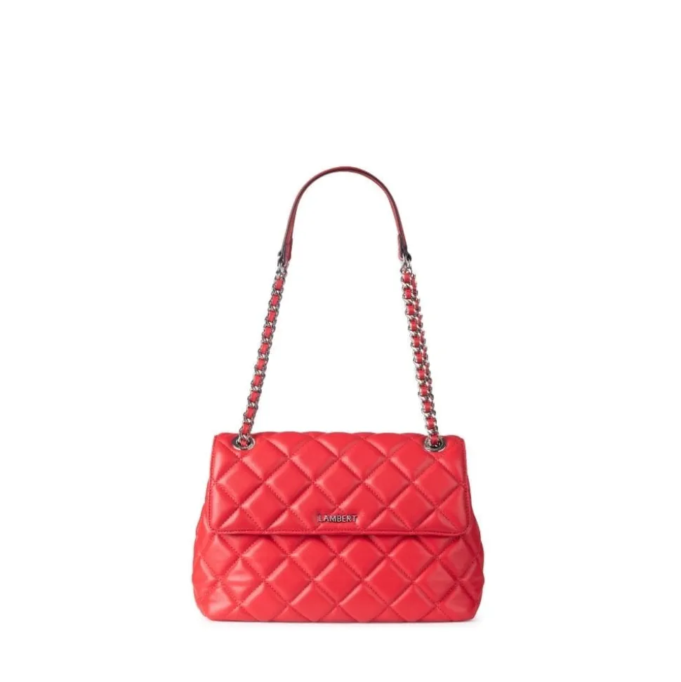 Le Sofia - Sac à main 2-en-1 matelassé en cuir vegan cherry