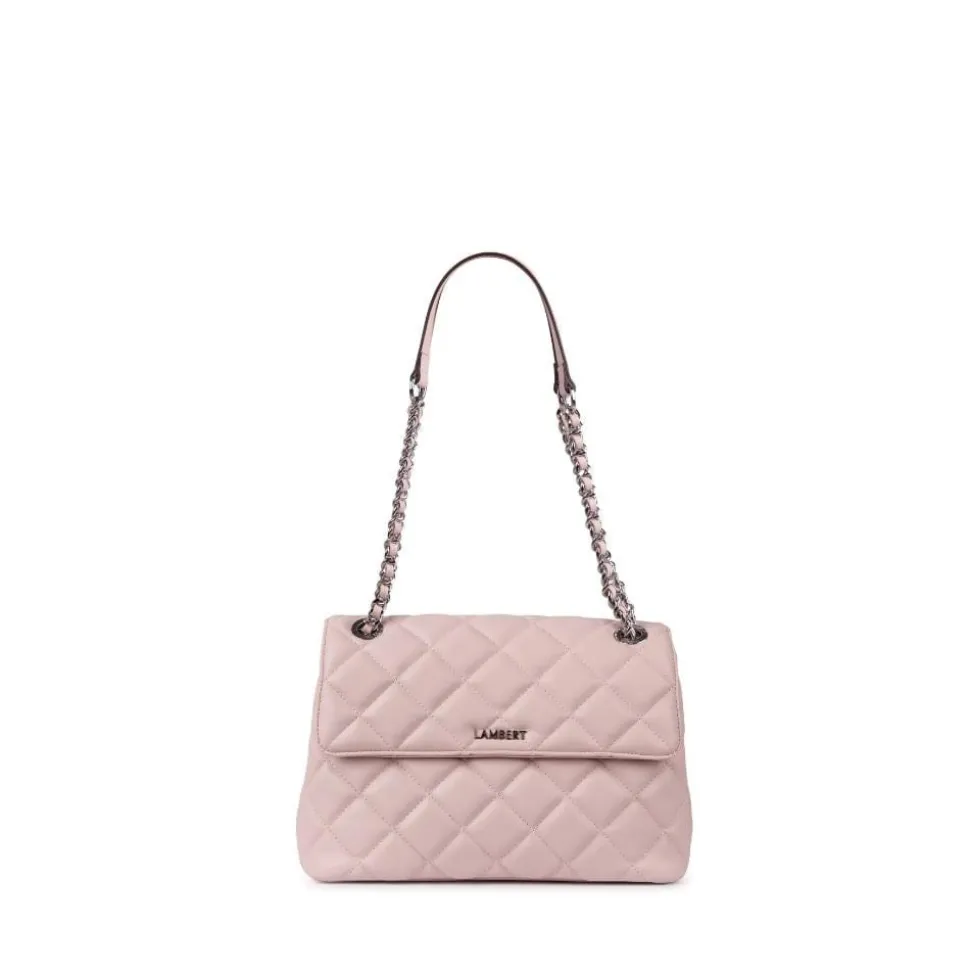 Le Sofia - Sac à main 2-en-1 matelassé en cuir vegan dusty pink