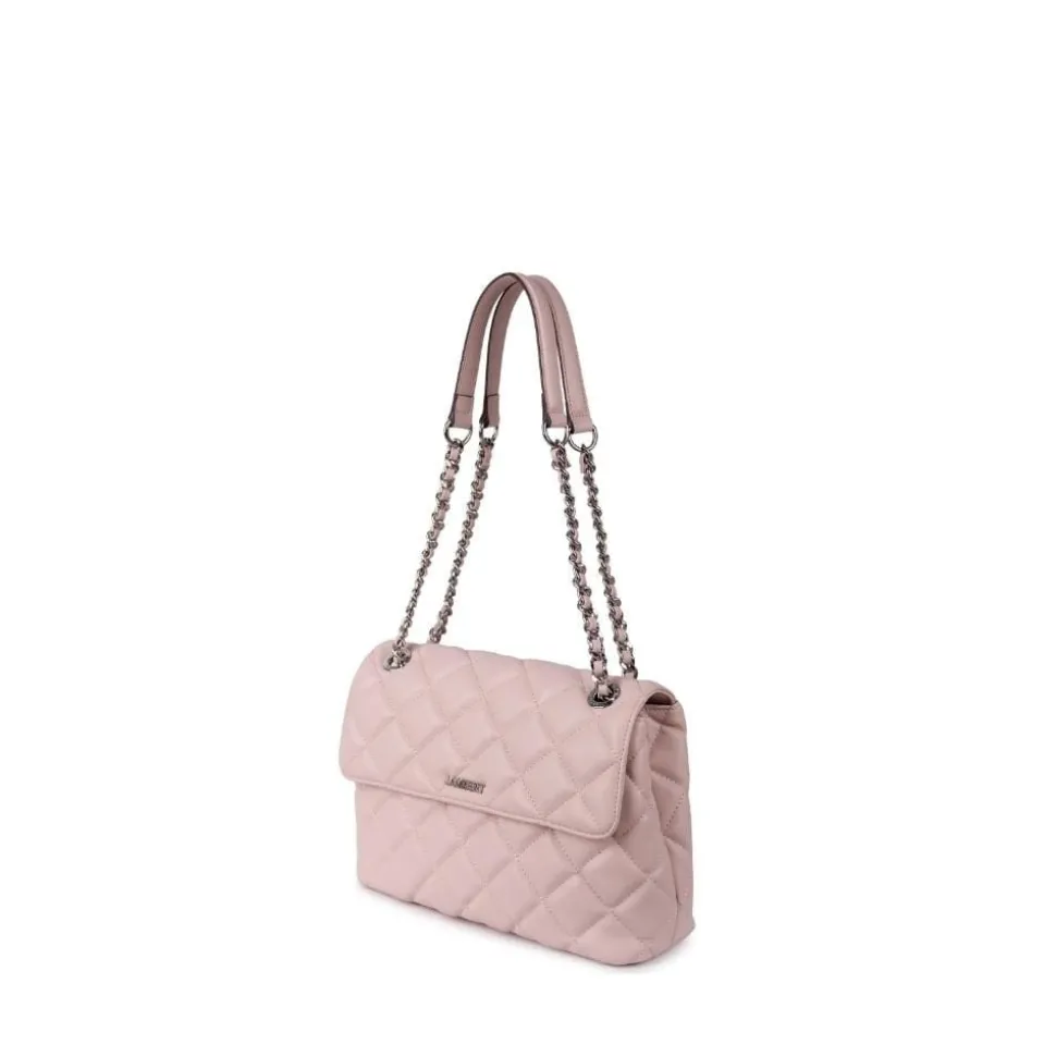 Le Sofia - Sac à main 2-en-1 matelassé en cuir vegan dusty pink