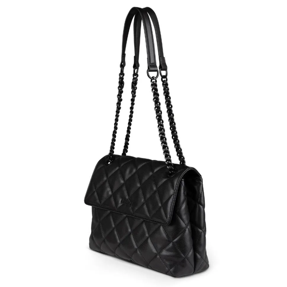 Le Sofia - Sac à main 2-en-1 matelassé en cuir vegan noir