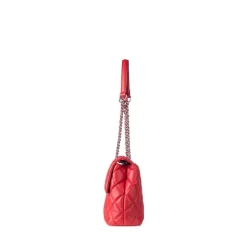 Le Sofia - Sac à main 2-en-1 matelassé en cuir vegan cherry