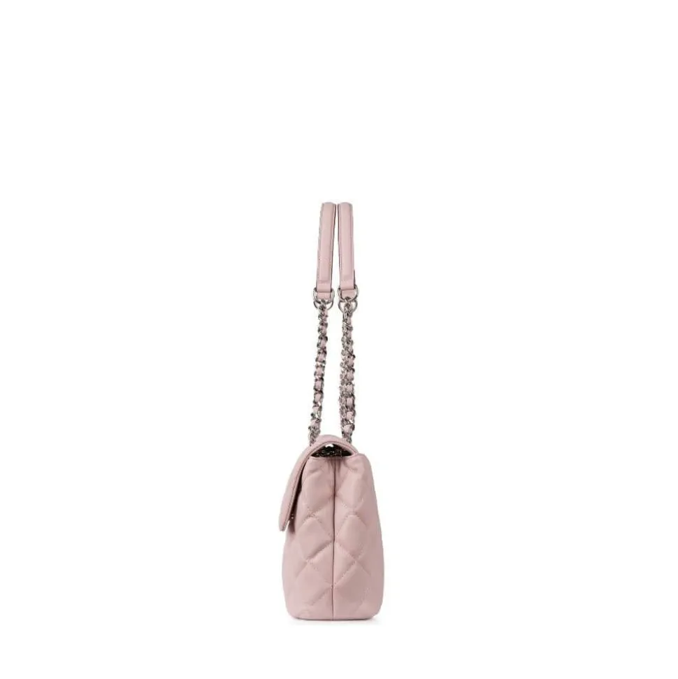 Le Sofia - Sac à main 2-en-1 matelassé en cuir vegan dusty pink