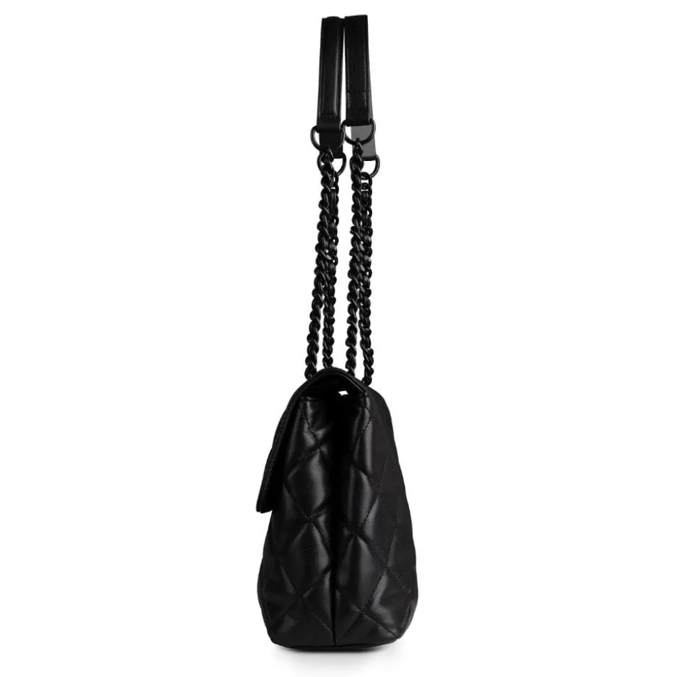 Le Sofia - Sac à main 2-en-1 matelassé en cuir vegan noir