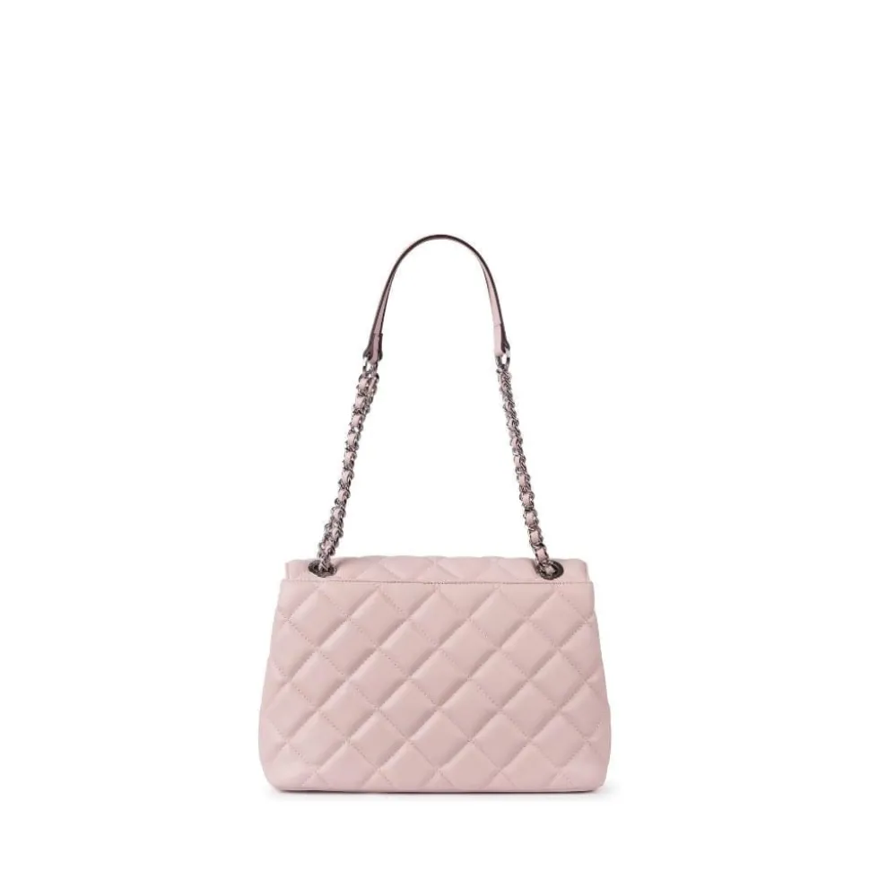 Le Sofia - Sac à main 2-en-1 matelassé en cuir vegan dusty pink