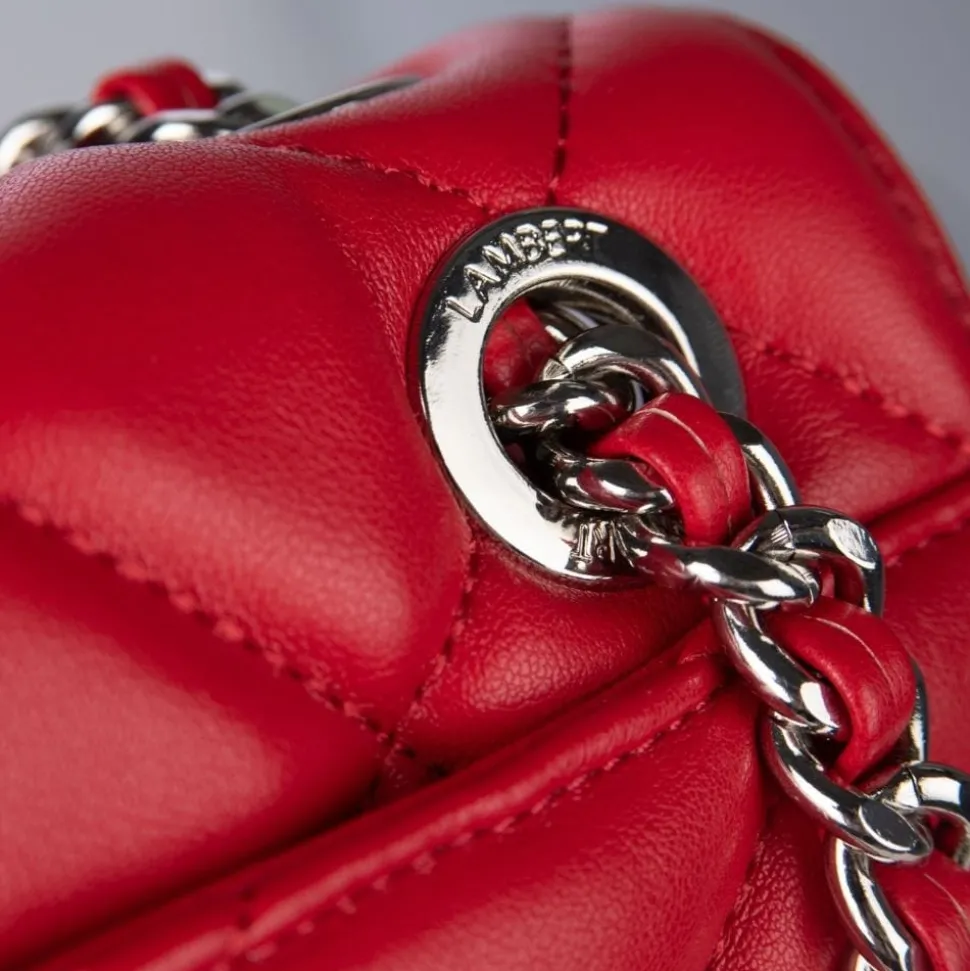 Le Sofia - Sac à main 2-en-1 matelassé en cuir vegan cherry