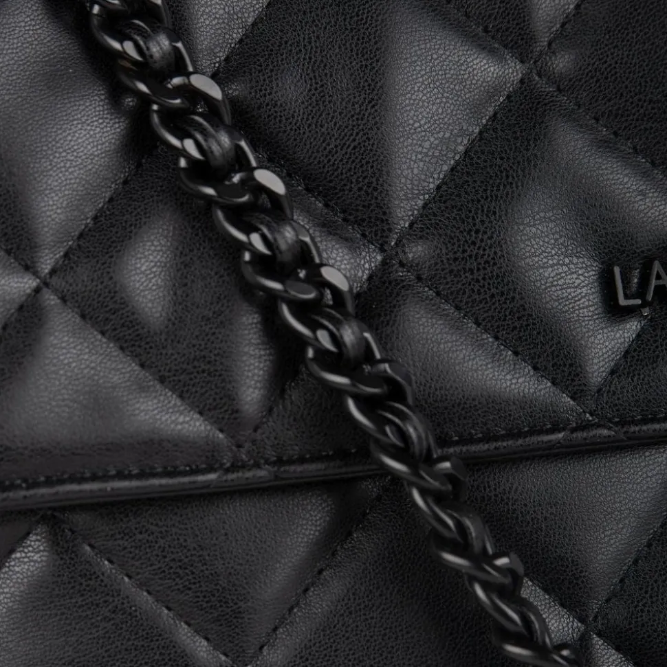 Le Sofia - Sac à main 2-en-1 matelassé en cuir vegan noir