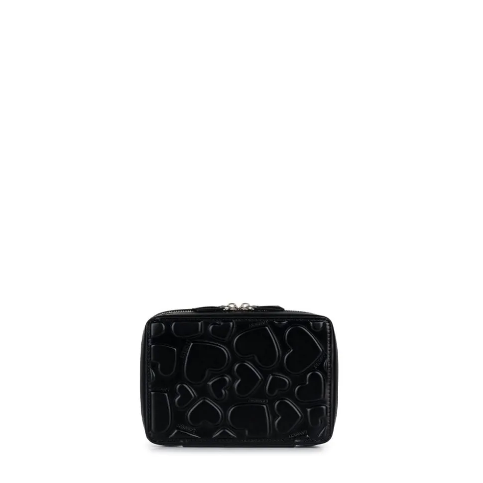 Le Tasha- Trousse à bijoux en cuir vegan noire