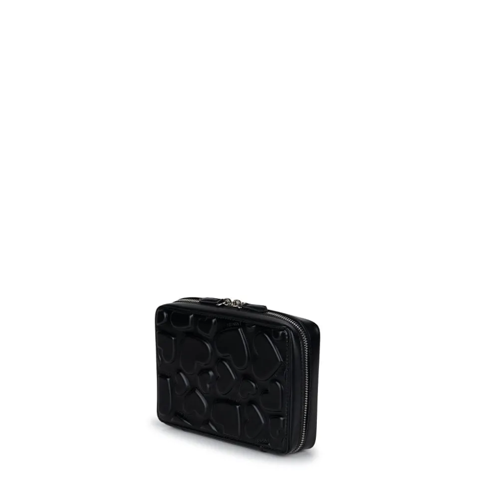 Le Tasha- Trousse à bijoux en cuir vegan noire