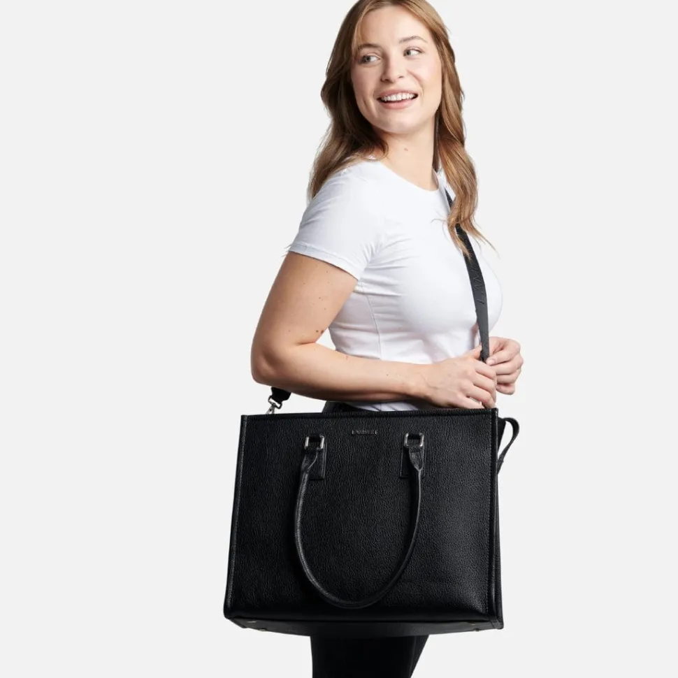 Le Valentina - Sac fourre-tout 2-en-1 en cuir vegan noir